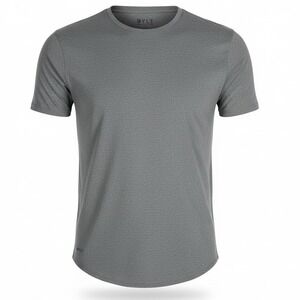 BYLT Mens Premium Basics Lux T Shirt Grey Short Sleeve Crew Neck Size L